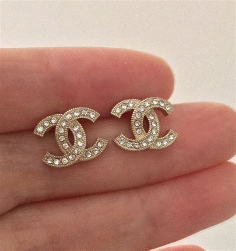 chanel earrings gold diamonds|authentic Chanel earrings.